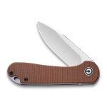 Civivi Elementum Flipper Knife - Brown Micarta Handle (2.96'' Satin D2) C907M - Image 4
