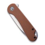 Civivi Elementum Flipper Knife - Brown Micarta Handle (2.96'' Satin D2) C907M - Image 3
