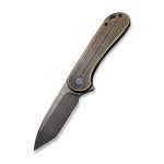 Civivi Elementum Flipper Knife - Black Hand Rubbed Brass Handle (2.96" Black Stonewashed D2 Tanto) C907T-A - Image 3