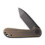 Civivi Elementum Flipper Knife - Black Hand Rubbed Brass Handle (2.96" Black Stonewashed D2 Tanto) C907T-A - Image 5