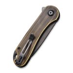 Civivi Elementum Flipper Knife - Black Hand Rubbed Brass Handle (2.96" Black Stonewashed D2 Tanto) C907T-A - Image 6