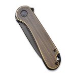 Civivi Elementum Flipper Knife - Black Hand Rubbed Brass Handle (2.96" Black Stonewashed D2 Tanto) C907T-A - Image 7