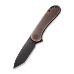 Civivi Elementum Flipper Knife - Black Hand Rubbed Copper Handle (2.96" Black Stonewashed D2 Tanto) C907T-B - Image 3