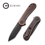 Civivi Elementum Flipper Knife - Black Hand Rubbed Copper Handle (2.96" Black Stonewashed D2 Tanto) C907T-B