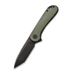 Civivi Elementum Flipper Knife Green Micarta Handle (2.96" Black Stonewashed D2) - C907T-E - Image 4