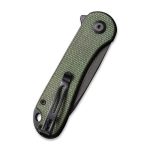 Civivi Elementum Flipper Knife Green Micarta Handle (2.96" Black Stonewashed D2) - C907T-E - Image 2