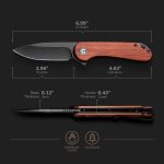 Civivi Elementum Flipper Knife - Cuibourtia Wood Handle (2.96'' Black Stonewashed D2) C907U - Image 7