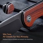 Civivi Elementum Flipper Knife - Cuibourtia Wood Handle (2.96'' Black Stonewashed D2) C907U - Image 2