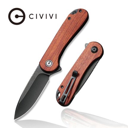 Civivi Elementum Flipper Knife - Cuibourtia Wood Handle (2.96'' Black Stonewashed D2) C907U