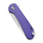 CIVIVI Elementum Flipper Knife - Purple G10 Handle (2.96" Satin D2) C 907V - Image 6
