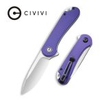 CIVIVI Elementum Flipper Knife - Purple G10 Handle (2.96" Satin D2) C 907V