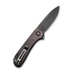 Civivi Elementum Flipper Knife - Black Ebony Wood Handle (2.96" Black Stonewashed D2) C907W - Image 4