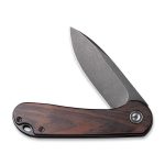 Civivi Elementum Flipper Knife - Black Ebony Wood Handle (2.96" Black Stonewashed D2) C907W - Image 5