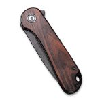 Civivi Elementum Flipper Knife - Black Ebony Wood Handle (2.96" Black Stonewashed D2) C907W - Image 7