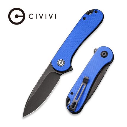 Civivi Elementum Flipper Knife - Blue G10 Handle (2.96" Black Stonewashed D2 Steel) - C907X