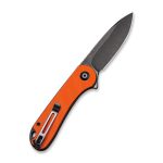 Civivi Elementum Flipper Knife - Orange G10 Handle (2.96" Black Stonewashed D2 Steel) - C907Y - Image 4