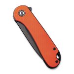 Civivi Elementum Flipper Knife - Orange G10 Handle (2.96" Black Stonewashed D2 Steel) - C907Y - Image 2