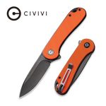 Civivi Elementum Flipper Knife - Orange G10 Handle (2.96" Black Stonewashed D2 Steel) - C907Y