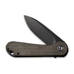 CIVIVI Elementum Flipper Knife - Dark Green Micarta Handle (2.96" Black Stonewashed D2) C 907Z - Image 6