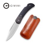CIVIVI Knives Rustic Gent Lock back Knife Black G10 Handle With Carbon Fiber Bolster (2.97" Satin D2) C914A