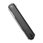 CIVIVI Chronic Flipper Knife Twill Carbon Fibre Overlay On Black G10 Handle (3.22'' Damascus) - C917DS - Image 5