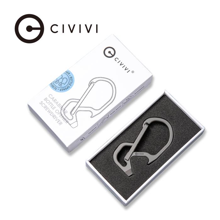 CA-01A_700x CIVIVI Click Gray Ti Carabiner Keychain Multi-Tool - CA-01A - Image 1