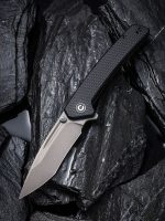 CIVIVI Keen Nadder Flipper Knife - Black Coarse G10 Handle (3.48” Gray Stonewashed Bohler N690) C 2021A - Image 9