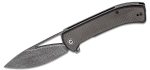 Riffle Flipper Knife Dark Twill Carbon Fiber Overlay On Black G10 Handle (3.46" Black Hand Rubbed Damascus) C2024DS-1 - Image 15