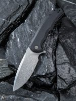 CIVIVI Praxis Flipper Knife - Black G10 Handle (3.75'' Damascus) C 803DS - Image 4