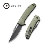 CIVIVI Ortis Flipper Knife - OD Green Fiber-glass Reinforced Nylon Handle (3.25" Black Stonewashed 9Cr18MoV) C 2013C