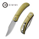 CIVIVI Appalachian Drifter Slip Joint Knife - Olive Micarta Handle (2.96" Gray Stonewashed S35VN) C 2015B - UK FRIENDLY CARRY KNIFE -