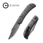 Appalachian Drifter Slip Joint Knife Layered Gray G10 and Rose Pattern Carbon Fiber Handle (2.96" Black Hand Rubbed Damascus Blade) C2015DS-1 - UK FRIENDLY CARRY KNIFE -