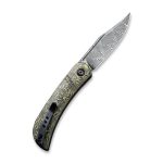 Appalachian Drifter Slip Joint Knife Layered Yellow G10 and Rose Pattern Carbon Fiber Handle (2.96" Black Hand Rubbed Damascus Blade) C2015DS-3 - UK FRIENDLY CARRY KNIFE - - Image 6
