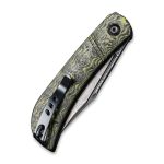 Appalachian Drifter Slip Joint Knife Layered Yellow G10 and Rose Pattern Carbon Fiber Handle (2.96" Black Hand Rubbed Damascus Blade) C2015DS-3 - UK FRIENDLY CARRY KNIFE - - Image 2