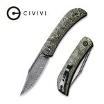 Appalachian Drifter Slip Joint Knife Layered Yellow G10 and Rose Pattern Carbon Fiber Handle (2.96" Black Hand Rubbed Damascus Blade) C2015DS-3 - UK FRIENDLY CARRY KNIFE -