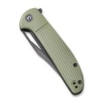 CIVIVI Ortis Flipper Knife - OD Green Fiber-glass Reinforced Nylon Handle (3.25" Black Stonewashed 9Cr18MoV) C 2013C - Image 6