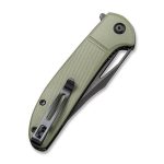CIVIVI Ortis Flipper Knife - OD Green Fiber-glass Reinforced Nylon Handle (3.25" Black Stonewashed 9Cr18MoV) C 2013C - Image 7