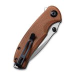 CIVIVI Pintail Flipper Knife - Brown Micarta Handle (2.98" Satin Finished CPM S35VN) C 2020A - Image 5