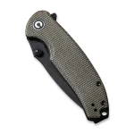 CIVIVI Pintail Flipper Knife - Dark Green Micarta Handle (2.98" Black Stonewashed CPM S35VN) C 2020C - Image 4