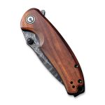 CIVIVI Pintail Flipper Knife - Cuibourtia wood Handle (2.98" Black Hand Rubbed Damascus Blade) C 2020DS-2 - Image 6