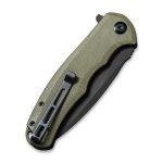 CIVIVI Praxis Flipper Knife - OD Green G10 Handle (3.75'' Black Stonewashed 9Cr18MoV) C 803F - Image 8