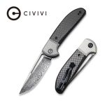 CIVIVI - Trailblazer Twill Carbon Fiber Overlay On Black G10 On Gray Stainless Steel Handle (2.97" Gray Stonewashed 14C28N) C2018DS-1 - UK FRIENDLY CARRY KNIFE -
