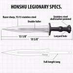 Honshu Legionary Dagger - 7Cr13 SS Blade, Steel Guard - 19 5/8" - Image 3