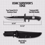 USMC Survivor's Edge: The Ultimate Mission Knife - 13 1/2 Inches, 3CR13 Stainless Steel, ABS Handle - UC3651 - Image 3