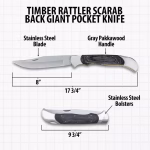 Timber Rattler Scarab Back Giant Pocket Knife - 19 TR99 - Image 5
