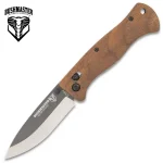 BUSHMASTER EXPLORER POCKET KNIFE - S35V STEEL BLADE, ZEBRA WOOD HANDLE SCALES, BALL BEARING PIVOT LOCK - CLOSED 4 3/8” - UC3441 - Image 3
