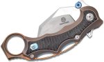 Defcon Knives Raptor Karambit Flipper 2.83" S35VN Satin Hawkbill Blade, Stonewashed Bronze Titanium Handles w/ Marbled Carbon Fiber Inserts - TF5221-2 - Image 20