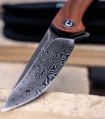 Civivi Mini Asticus Flipper Knife Cuibourtia Wood Handle (3.25" Black Hand Rubbed Damascus) - Image 12
