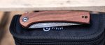 Civivi Mini Asticus Flipper Knife Cuibourtia Wood Handle (3.25" Black Hand Rubbed Damascus) - Image 15