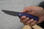 Civivi Mini Asticus Flipper Knife Purple G10 Handle (3.25" Black Stonewashed 10Cr15CoMoV) C19026B-4 - Image 12